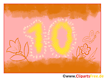 Zum 10 Geburtstag Glueckwunschkarte E Card kostenlos