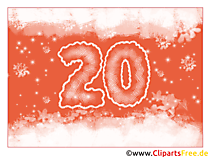 Zum 20 Geburtstag Glueckwunschkarte E Card kostenlos