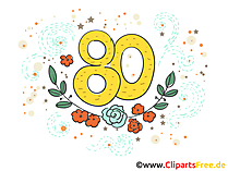 Zum 80 Geburtstag Glueckwunschkarte kostenlos