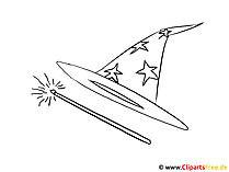 Zauberhut Ausmalbild