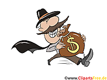 Bankräuber Clipart zu Karneval, Fasching
