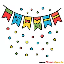 Bunte Fahnen Clipart