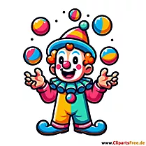 Farebný obrázok klauna na karneval
