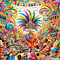 Värikäs kuva karnevaaliin