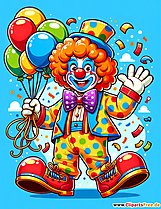 Obrázek klaun v kresleném stylu