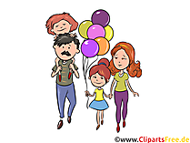 Familie auf Karneval, Fasching, Karnevalumzug