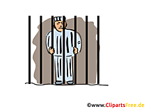 Häftling hinter Gittern Illustration, Bild, Grafik, Clipart