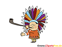 Indianer Cartoon, Clipart, Bild, Illustration