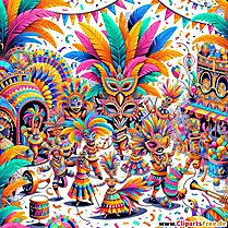 Ilustracija karnevala v Braziliji