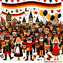 Karneval v Německu barevné ilustrace