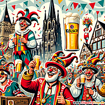 Karneval v Kolíně nad Rýnem ilustrace