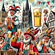 Karneval in Köln Illustration
