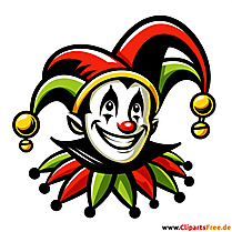 Karnevalbild mit lächelndem Narr