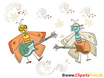 Karneval Bild lustige Motten mit Gitarren