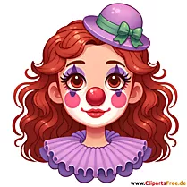 Meisje als clown-carnaval-afbeelding