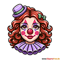 Makeup Mädchen Clown Clipartbild zum Karneval