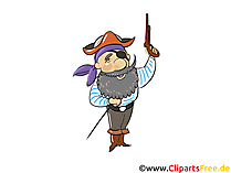 Pirat Comic Clipart, Bild, Illustration