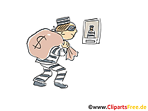 Räuber mit Geldsack Clipart, Bild, Illustration