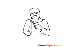 Verbrecher Clipart, Bild, Buchillustration, Grafik, Cartoon, Comic