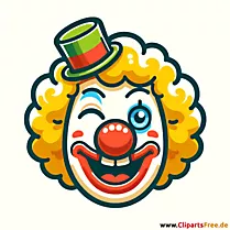 Meeslepende clown-clipart