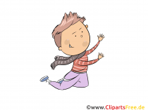 Junge springt - Kinder Clipart kostenlos
