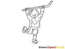 Kind spielt Eishockey Bild zum Malen