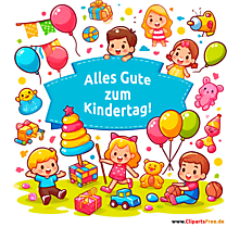 Alles Gute zum Kindertag Glückwunschkarte auf Deustch