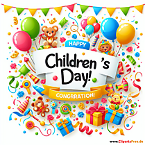 Glückwunschkarte zum Kindertag kostenlos