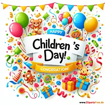Glückwunschkarte zum Kindertag kostenlos
