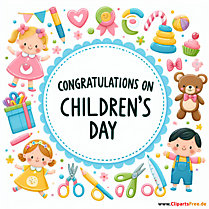 Glückwunschkarte zum Kindertag zum Drucken