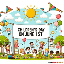 Kindertag am 1 Juni Clipart kostenlos