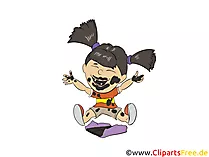 Mädchen isst Schokolade Cartoon, Clipart, Bild, Illustration