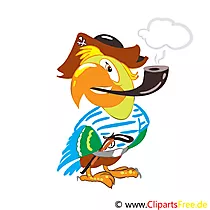 Clipart Papagei-Pirat Grafik kostenlos