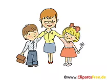 Erzieherin mit Kindern in KiGa Bild, Clipart, Cartoon, Grafik, Comic gratis