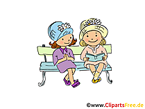 Freundinnen an der Bank im Park Bild, Clipart, Cartoon, Grafik, Comic gratis Freundinnen an der Bank im Park Bild, Clipart, Cartoon, Grafik, Comic gratis