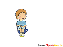 Junge im Kindergarten Bild, Clipart, Cartoon, Grafik, Comic gratis