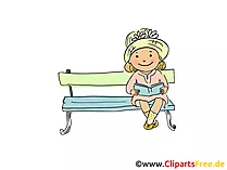 Kind liest ein Buch Bild, Clipart, Cartoon, Grafik, Comic gratis