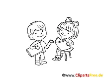 Kinder lernen Lesen - Vorschule Clipart, Bilder, Illustrationen gratis