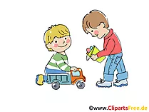 Kinder spielen in Kinderkrippe Bild, Clipart, Grafik, Comic gratis