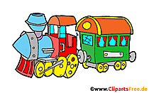 Lokomotive Spielzeug Clipart, Bild, Illustration