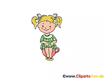 Mädchen im Kindergarten Bild, Clipart, Cartoon, Grafik, Comic gratis