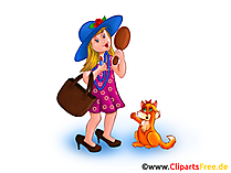 Mädchen mit Spiegel - KiGa Bilder, Cliparts, Comics