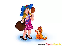 Mädchen mit Spiegel - KiGa Bilder, Cliparts, Comics