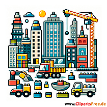 Bausteine Clipart - Bilder mit Kinderspielzeug