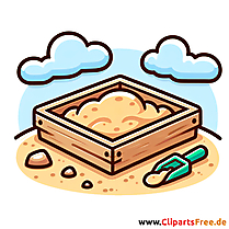 Sandkasten Clipart - Bilder mit Kinderspielzeug