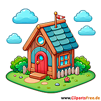 Spielhaus Clipart - Bilder mit Kinderspielzeug