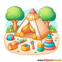Spielzelt Clipart - Bilder mit Kinderspielzeug