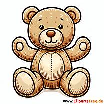 Teddybär Clipart - Bilder zum Thema Kinderspielzeug