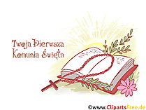 Bibel Clipart, Bild, Illustration - Erstkommunionglückwunsch auf Polnisch