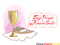 First communion greeting cards in Polish